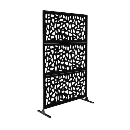 LaserCut Metal Privacy Fence, ScatterStone, Black, 48x72/Set